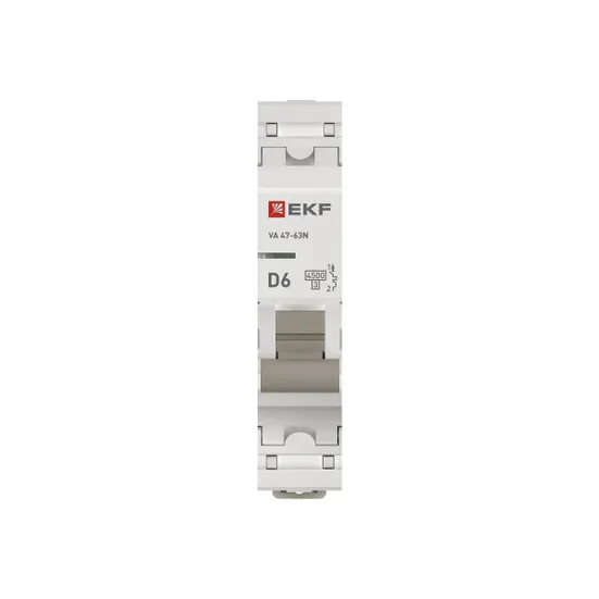 Автоматический выключатель ВА 47-63N 1P 6А (D) 4,5 кА PROXIMA EKF