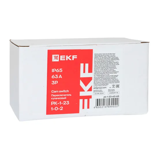 Переключатель кулачковый ПК-1-23 63А 3P «1-0-2» IP65 EKF