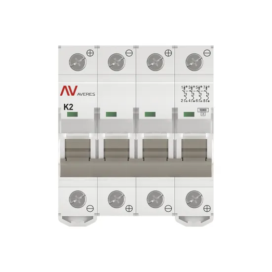 Выключатель автоматический AV-10 DC 4P 2A (K) 10kA EKF AVERES