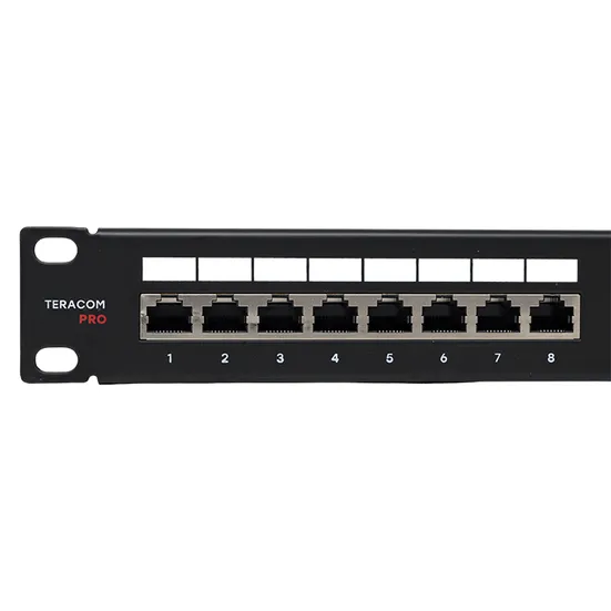 Патч-панель TERACOM PRO 19'' Cat.5E 1U полный экран STP 24 порта RJ-45 Dual IDC с органайзером