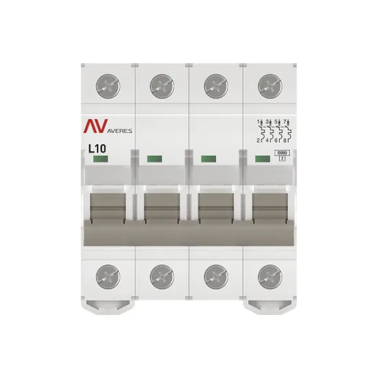 Выключатель автоматический AV-10 4P 10A (L) 10kA EKF AVERES