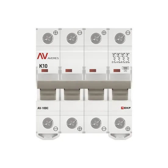 Выключатель автоматический AV-10 DC 4P 10A (K) 10kA EKF AVERES