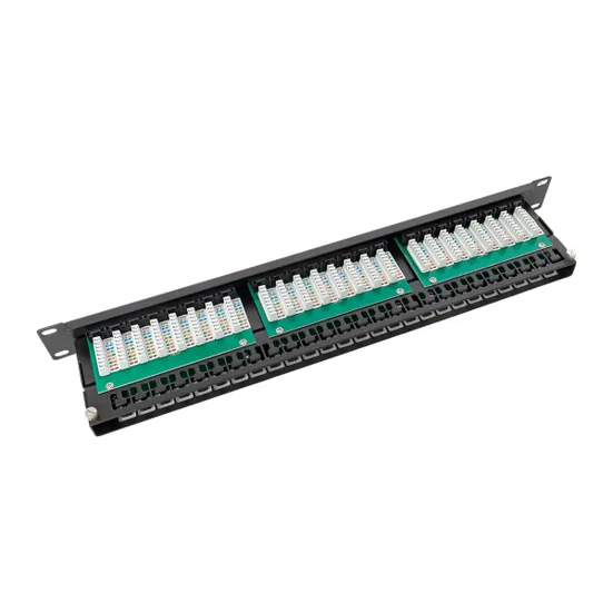 Патч-панель высокой плотности TERACOM PRO 19'' Cat.5E 1U неэкранированная UTP 48 портов RJ-45 Dual IDC с органайзером