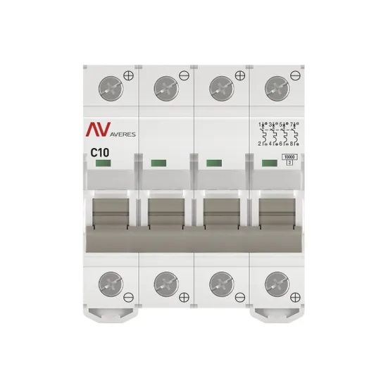 Выключатель автоматический AV-10 DC 4P 10A (C) 10kA EKF AVERES