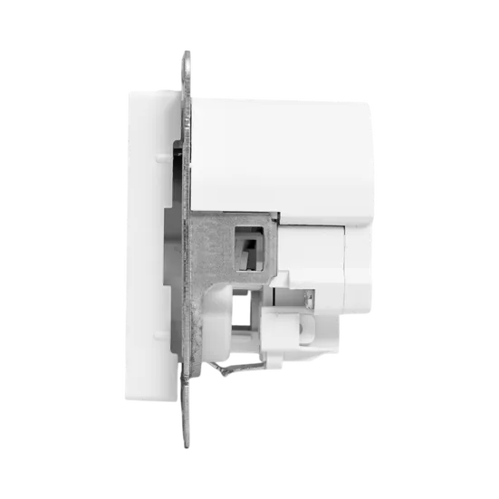 Механизм розетки с USB-A+С - 2шт, 16А, с заземлением, со шторками, белый Эпика EKF