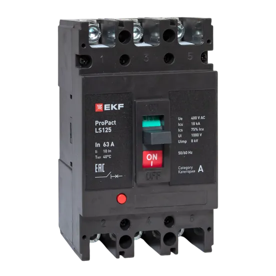 Автоматический выключатель LS125 18кА 3P 63А ProPact EKF