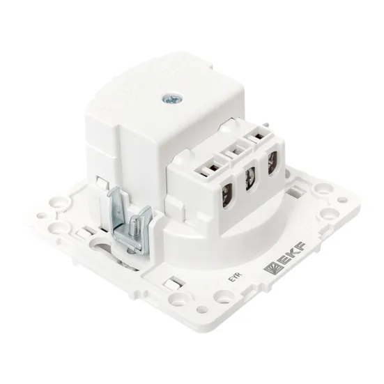 Стокгольм Механизм Розетки 1-местной с/з, USB 2A 16А винтовые клеммы белый с защ. штор. EKF