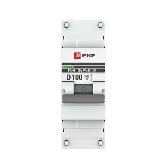 Автоматический выключатель 1P 100А (D) 10kA ВА 47-100M без теплового расцепителя EKF PROxima