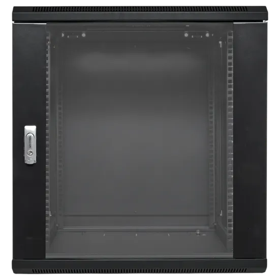 Шкаф настенный 19" TERACOM PRO 12U 600х600 мм дверь стеклянная с замком-ручкой чёрный