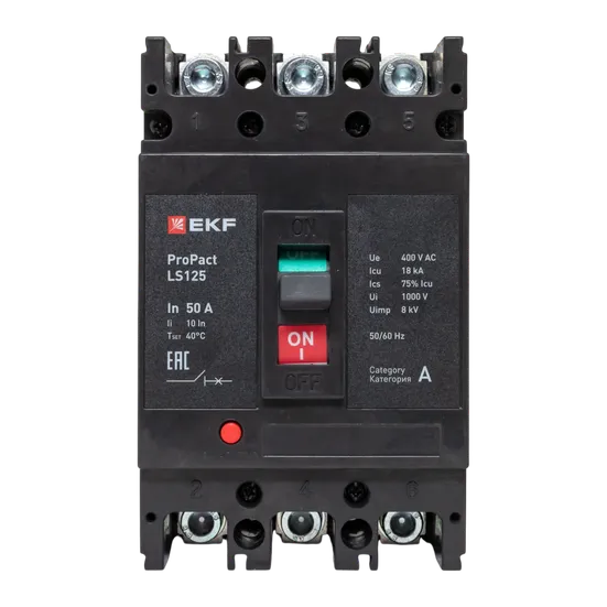 Автоматический выключатель LS125 18кА 3P 50А ProPact EKF