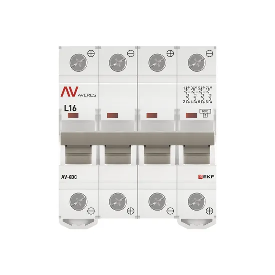 Выключатель автоматический AV-6 DC 4P 16A (L) 6kA EKF AVERES
