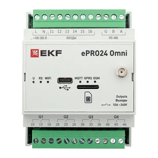 Контроллер удаленного управления 6вх/4вых Wi-Fi GSM 230 В ePRO24 Omni EKF