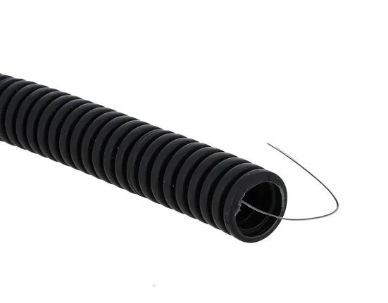 Труба гофр. ПВХ с протяжкой d25 мм (50 м) черная EKF-Plast