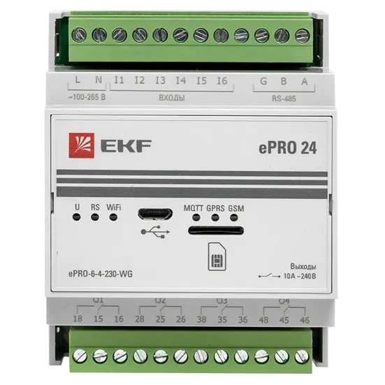 Контроллер базовый ePRO24 удаленного управления 6вх\4вых 230В WiFi GSM EKF PROxima