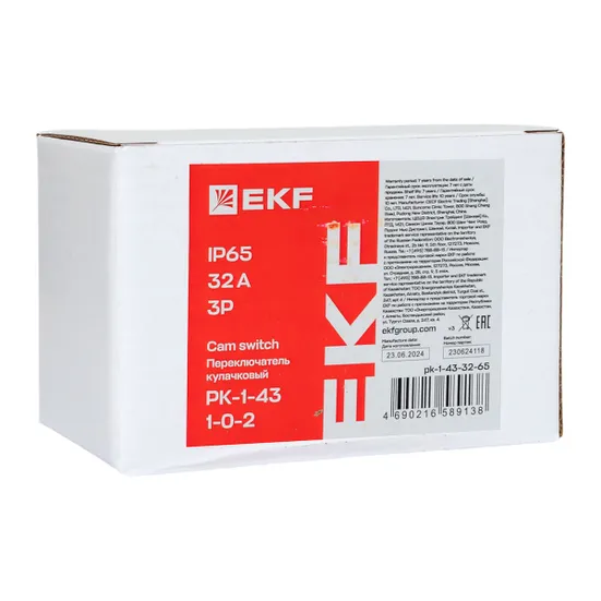 Переключатель кулачковый ПК-1-43 32А 3P «1-0-2» IP65 EKF