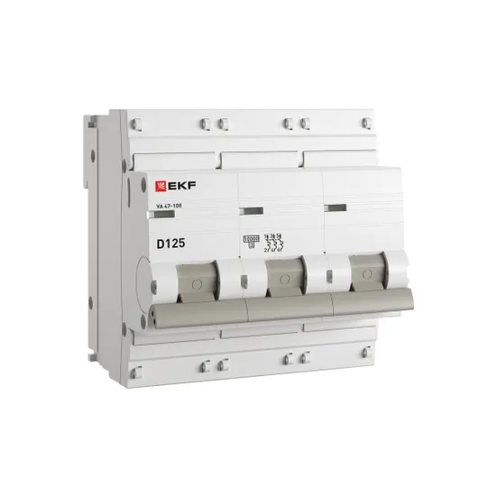 Автоматический выключатель 2P 125А (D) 10kA ВА 47-100 EKF PROxima