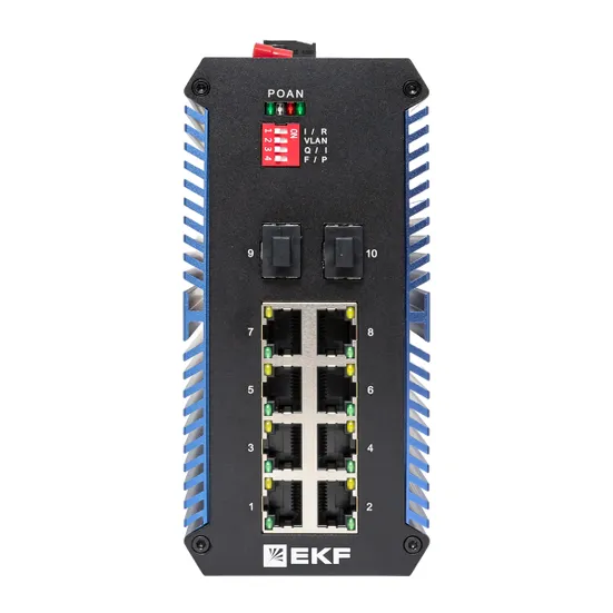 Промышленный неуправляемый коммутатор U-2GX/SFP-8GTP, 2 порта 1000Base-X SFP, 8 портов 10/100/1000Base-T(X) RJ45 c PoE, монтаж на динрейку TSX EKF