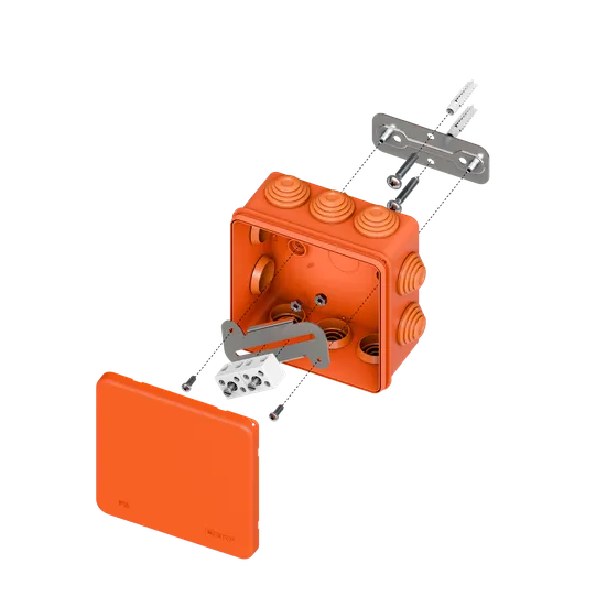 Коробка огнестойкая E45 100х100х50мм с клеммниками 4 полюса 0,5-4мм2 IP55 HF EKF