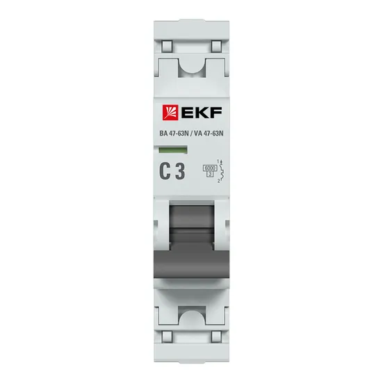 Автоматический выключатель 1P 3А (C) 6кА ВА 47-63N EKF PROxima