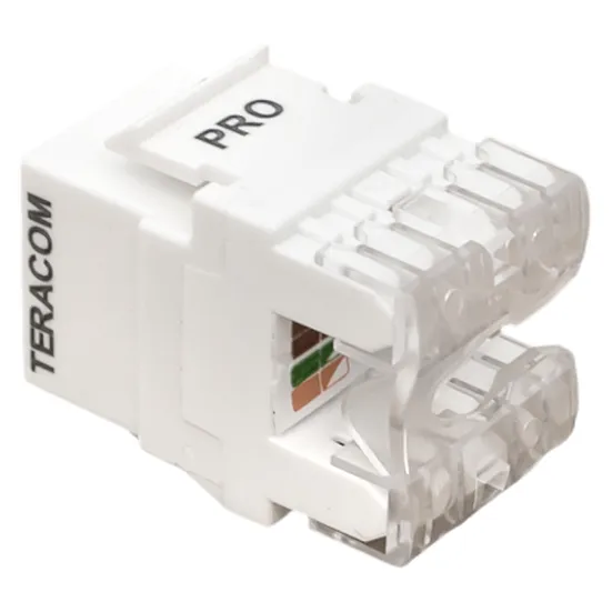 Модуль Keystone TERACOM PRO Cat.6 RJ-45 неэкранированный 110 IDC 180 градусов белый