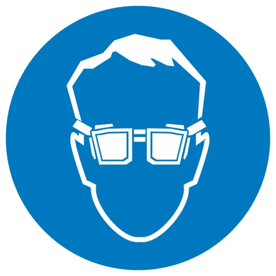 Знак металл M01 "Работать в защитных очках" (200x200) ГОСТ 12.4.026-2015 EKF PROxima