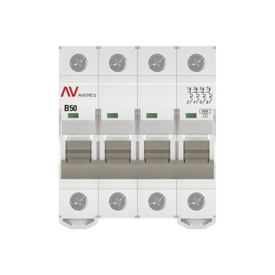Выключатель автоматический AV-6 4P 50A (B) 6kA EKF AVERES