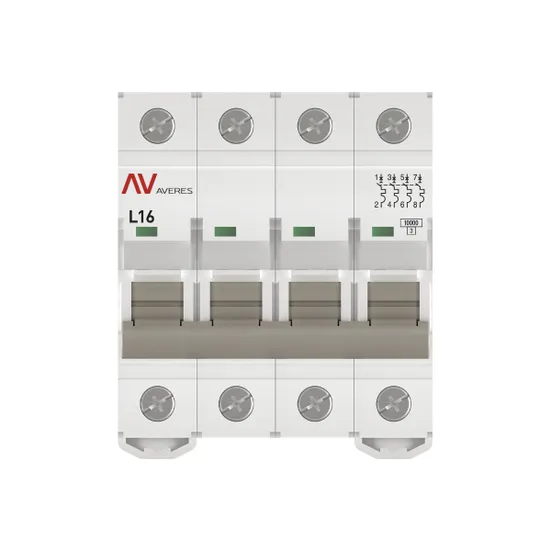 Выключатель автоматический AV-10 4P 16A (L) 10kA EKF AVERES