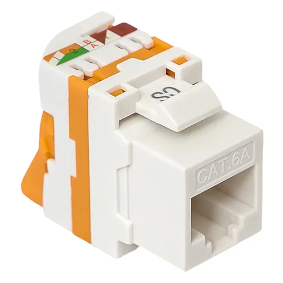 Модуль Keystone TERACOM CS Cat.6A неэкранированный 110 IDC 180 градусов самозажимной (Toolless) оранжевый