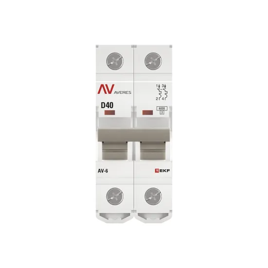 Выключатель автоматический AV-6 2P 40A (D) 6kA EKF AVERES