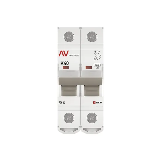 Выключатель автоматический AV-10 2P 40A (K) 10kA EKF AVERES