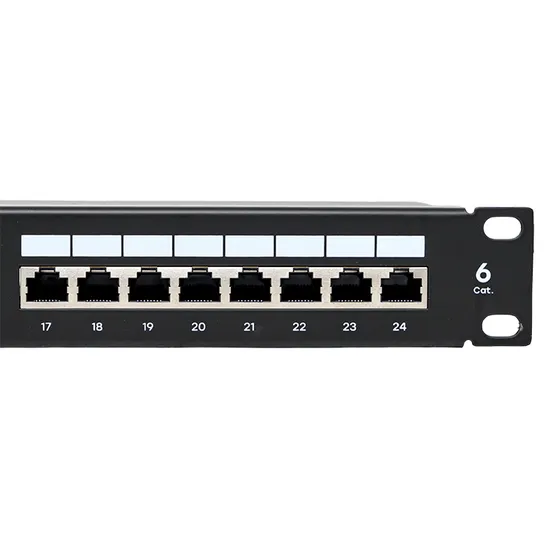 Патч-панель TERACOM CS 19'' Cat.6 1U полный экран STP 24 порта RJ-45 Dual IDC с органайзером