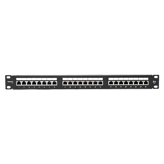 Патч-панель TERACOM PRO 19'' Cat.5E 1U полный экран STP 24 порта RJ-45 Dual IDC с органайзером