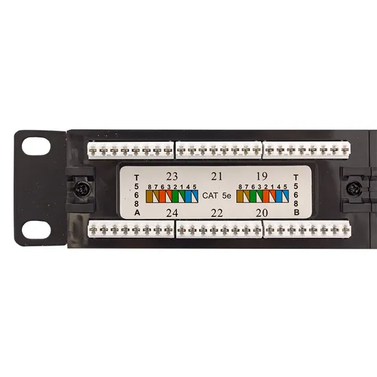 Патч-панель TERACOM PRO 19'' Cat.5E 1U неэкранированная UTP 24 порта RJ-45 Dual IDC