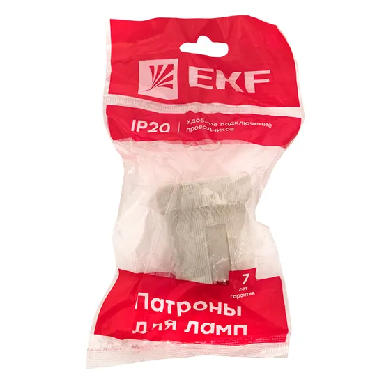 Патрон керамический E27 индивидуальный пакет EKF