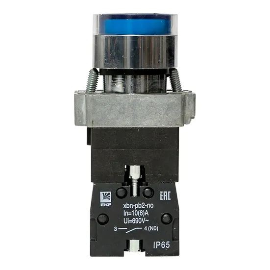 Кнопка BA61 с подсветкой 230В синяя NO IP65 EKF PROxima