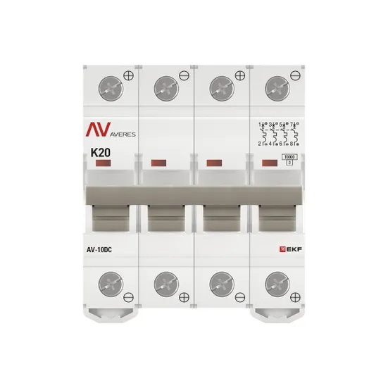 Выключатель автоматический AV-10 DC 4P 20A (K) 10kA EKF AVERES