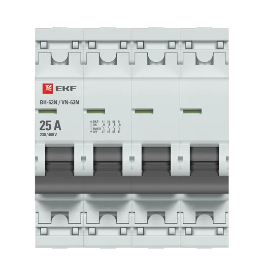 Выключатель нагрузки 4P 25А ВН-63N EKF PROxima