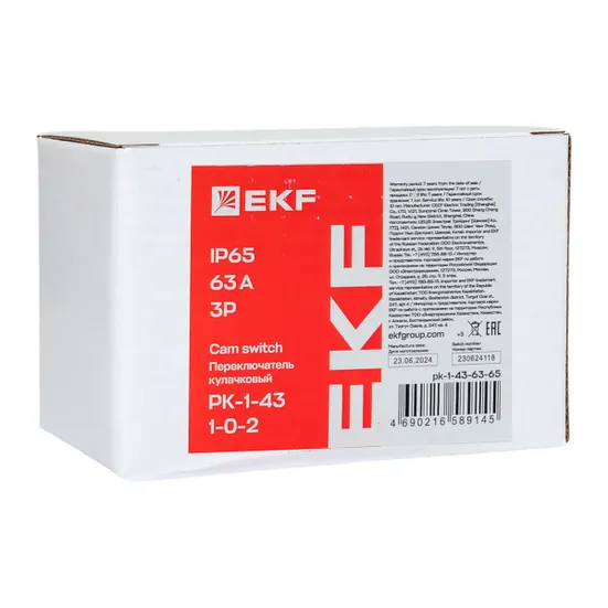 Переключатель кулачковый ПК-1-43 63А 3P «1-0-2» IP65 EKF