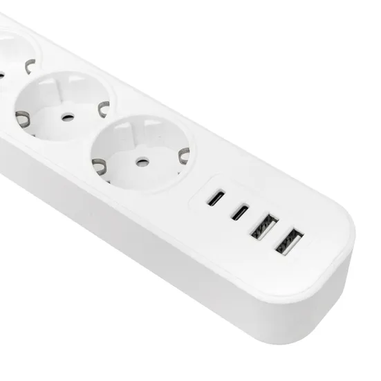 Удлинитель LUX 5 гнезд 2USB 2,4А+2type-C 5 метров 1,5мм2 EKF