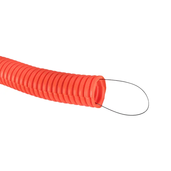 Труба гофр. ПНД тяжелая с протяжкой d32 мм (25 м) оранжевая EKF-Plast