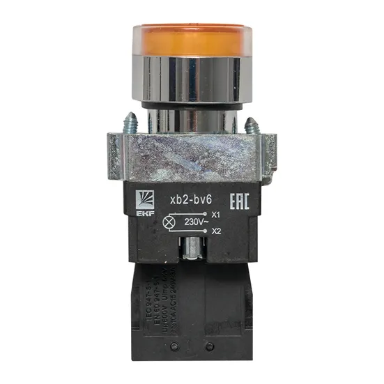 Кнопка BA51 с подсветкой 230В желтая NO EKF PROxima