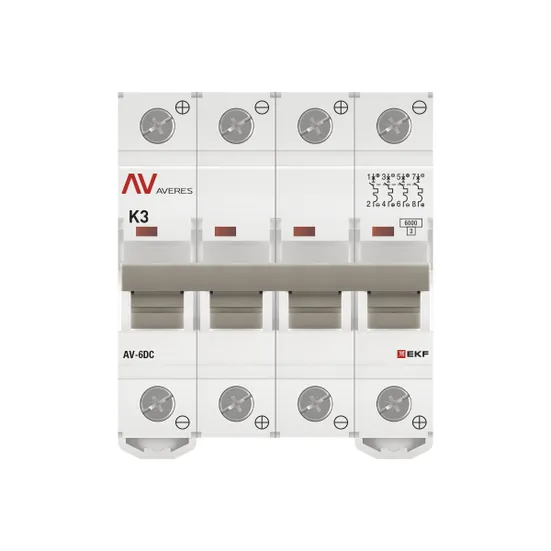 Выключатель автоматический AV-6 DC 4P 3A (K) 6kA EKF AVERES