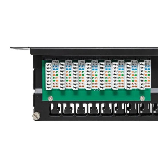 Патч-панель высокой плотности TERACOM PRO 19'' Cat.5E 1U неэкранированная UTP 48 портов RJ-45 Dual IDC с органайзером