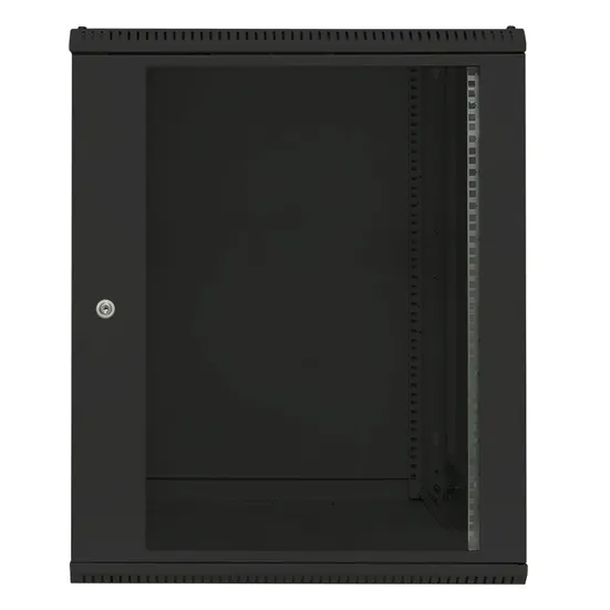 Шкаф настенный 19" TERACOM PRO 15U 600х600 мм дверь стеклянная с замком-ручкой чёрный