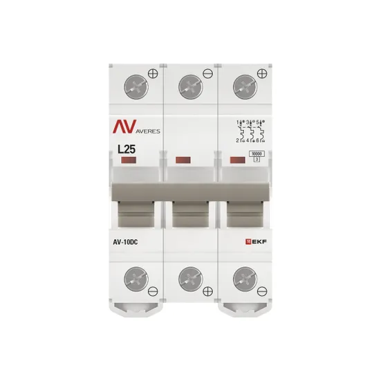 Выключатель автоматический AV-10 DC 3P 25A (L) 10kA EKF AVERES