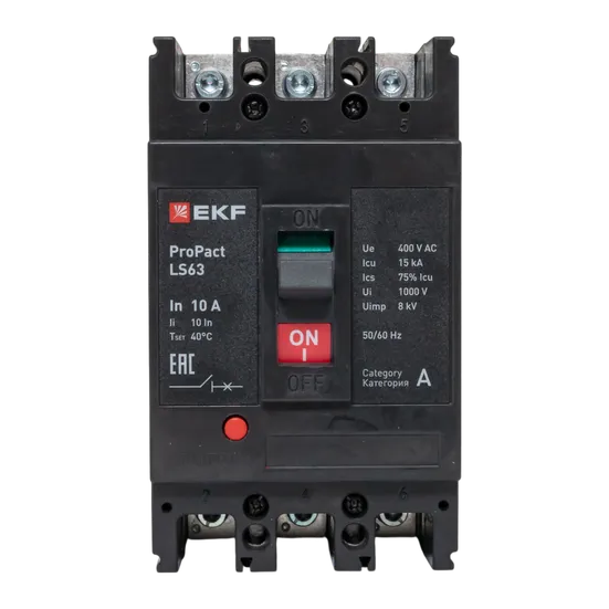Автоматический выключатель LS63 15кА 3P 10А ProPact EKF