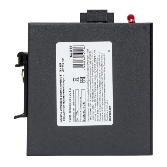 Промышленный неуправляемый коммутатор U-8T, 8 портов 10/100Base-T(X) RJ45, монтаж на динрейку TSX EKF