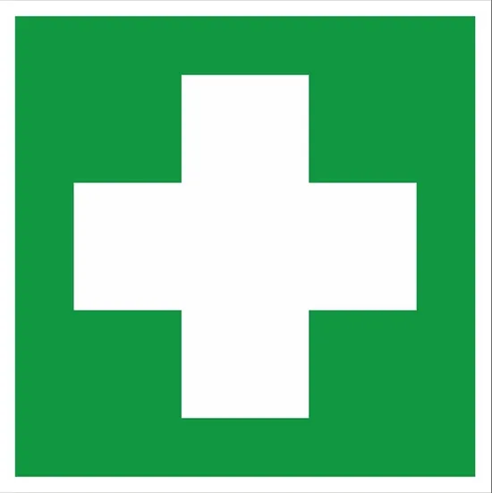 Знак наклейка EC01 "Аптечка первой медицинской помощи" (200х200) ГОСТ 12.4.026-2015 EKF PROxima