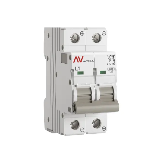 Выключатель автоматический AV-10 DC 2P 1A (L) 10kA EKF AVERES