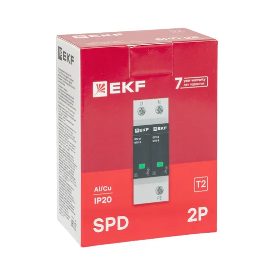Ограничитель импульсных напряжений ОПВ-D/2P In 5кА 275В с сигн. EKF PROxima